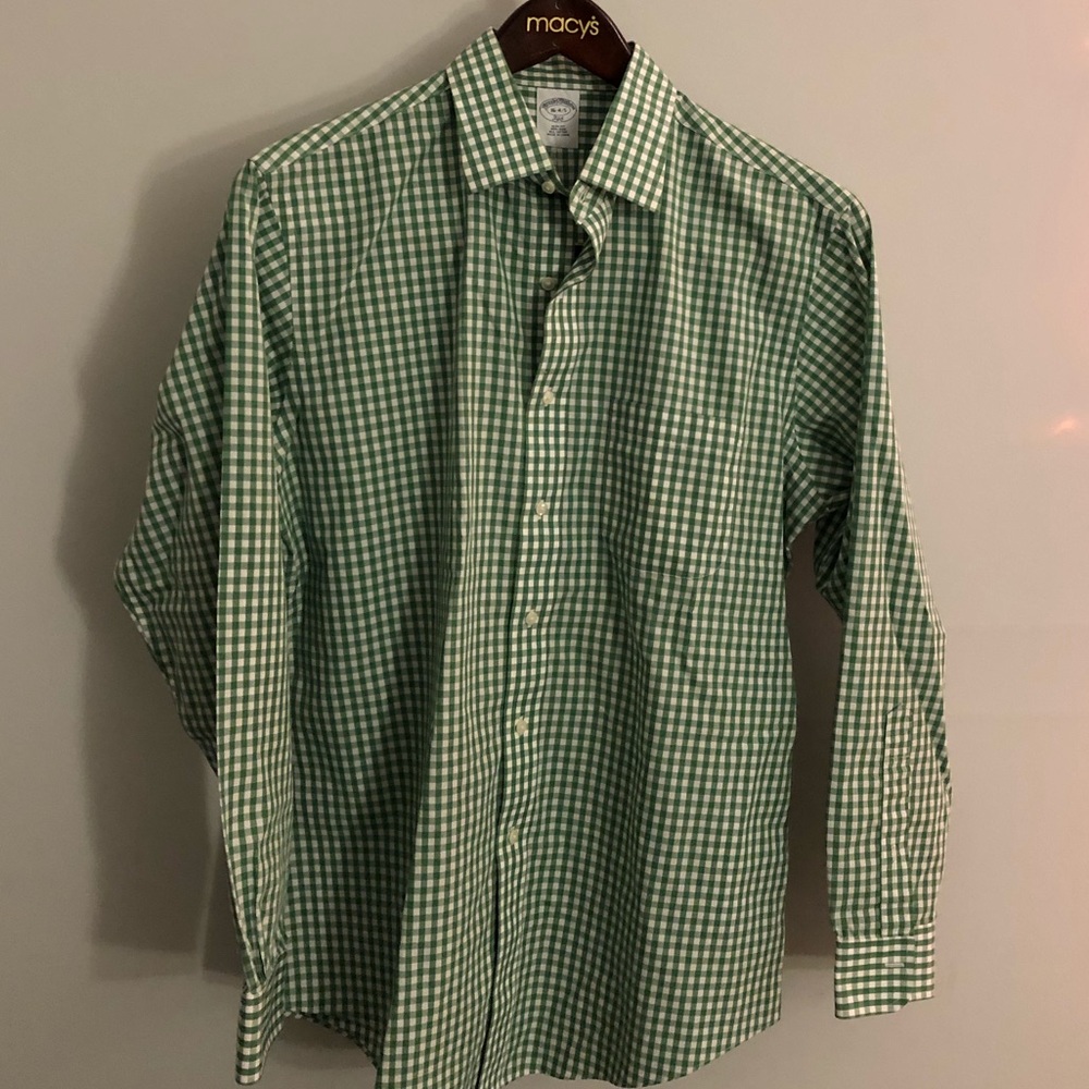 Green brooks brothers dress shirt